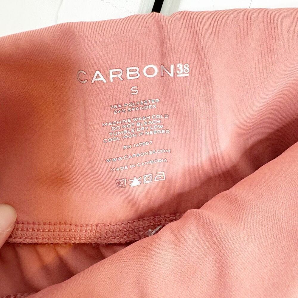 Carbon 38 Floral Eyelet Side Panel High-Rise Leggings Rose Pink Women’s Size S - Picture 7 of 7
